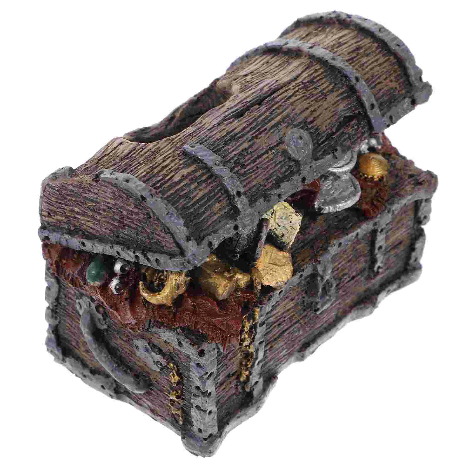 

Treasure Tank Aquarium Tropical Landscape Ornament Resin Hide Castle Ornaments Decoration Caves Decor Decorations Box Pirate