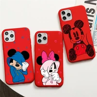 disney mickey minnie mouse phone case for iphone 13 12 11 pro max mini xs 8 7 6 6s plus x se 2020 xr red cover