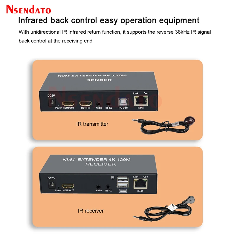 KVM-Удлинитель HDMI RJ45 4K удлинитель Cat6 120 м KVM Ethernet аудио комплект over Lan для PS4 ТВ ПК |