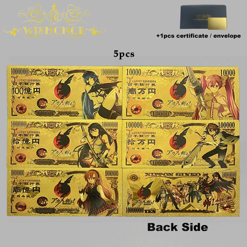 Самые продаваемые товары, все стили, красивые Японские Аниме наборы банкнот, Аниме пластиковые карты в 24k позолоченные для коллекции