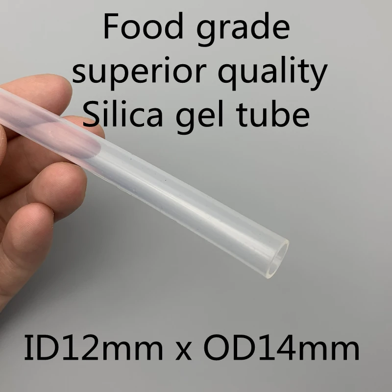 

12x14 Silicone Tubing ID 12mm OD 14mm Food Grade Flexible Drink Tubing Pipe Temperature Resistance Nontoxic Transparent