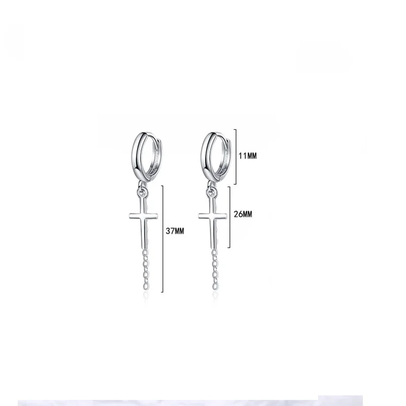 Серьги yichong штамп серебро 925 игла крест кулон обруч гипоаллергенные серьги для