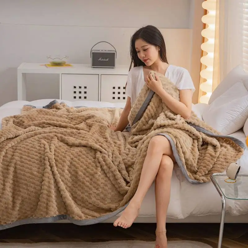 

Solid Color Blanket Flannel Fleece Soft Bed Cover for Bedroom Spring Autumn Office Nap Blankets Fluffy Bed Linen Bedspread Home