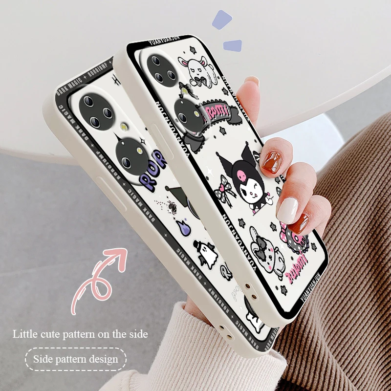 

Phone Case For Huawei P50 P40 P30 P20 Pro Lite E Y9S Y9A Y9 Y6 Nova Y70 5T 9 5G Dark Kulomi Sanrio Anime Liquid Rope Cover