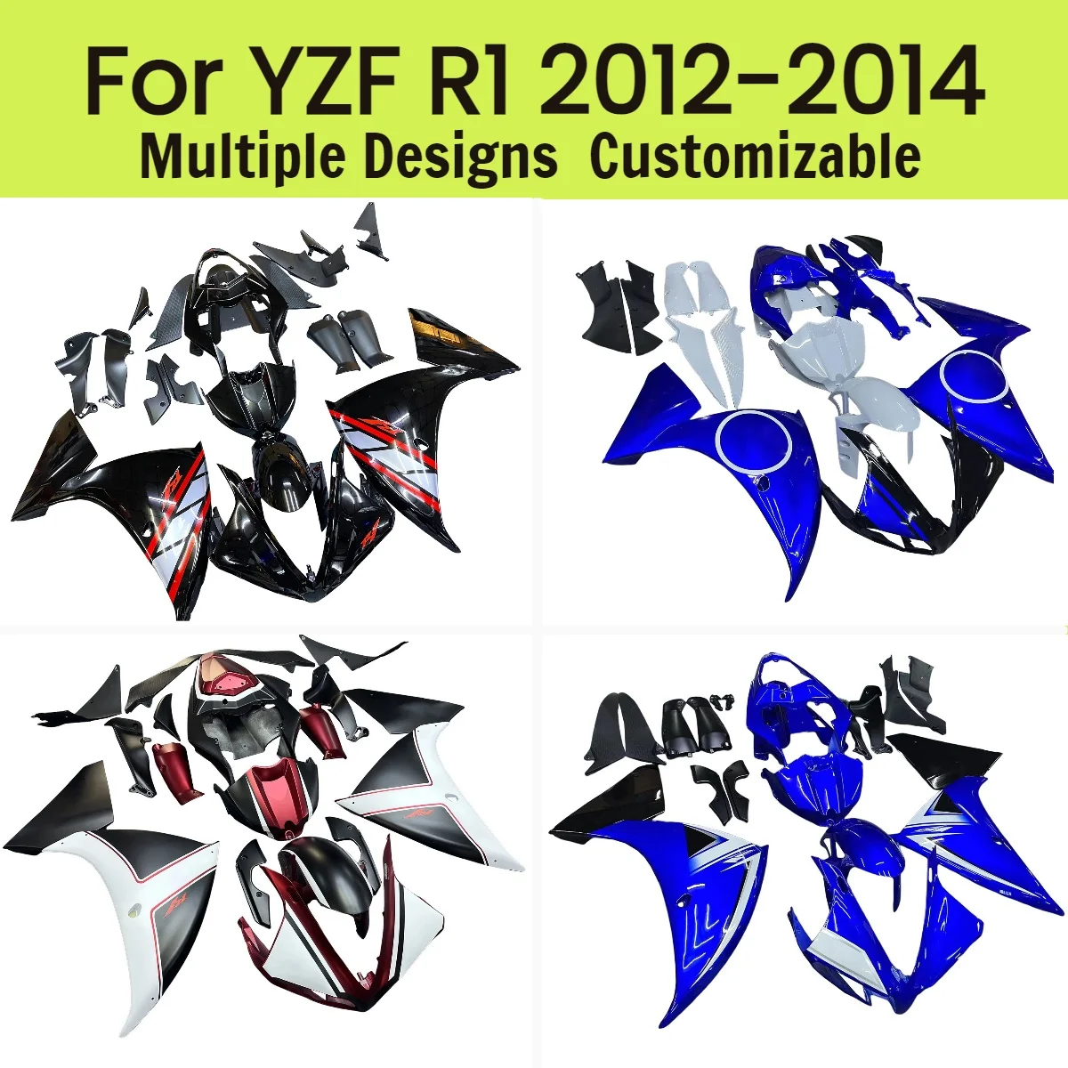Фото Комплект обтекателей для мотоцикла YAMAHA YZF-R1 2012-2014 годов выпуска, неоригинальный комплект обшивки кузова №2