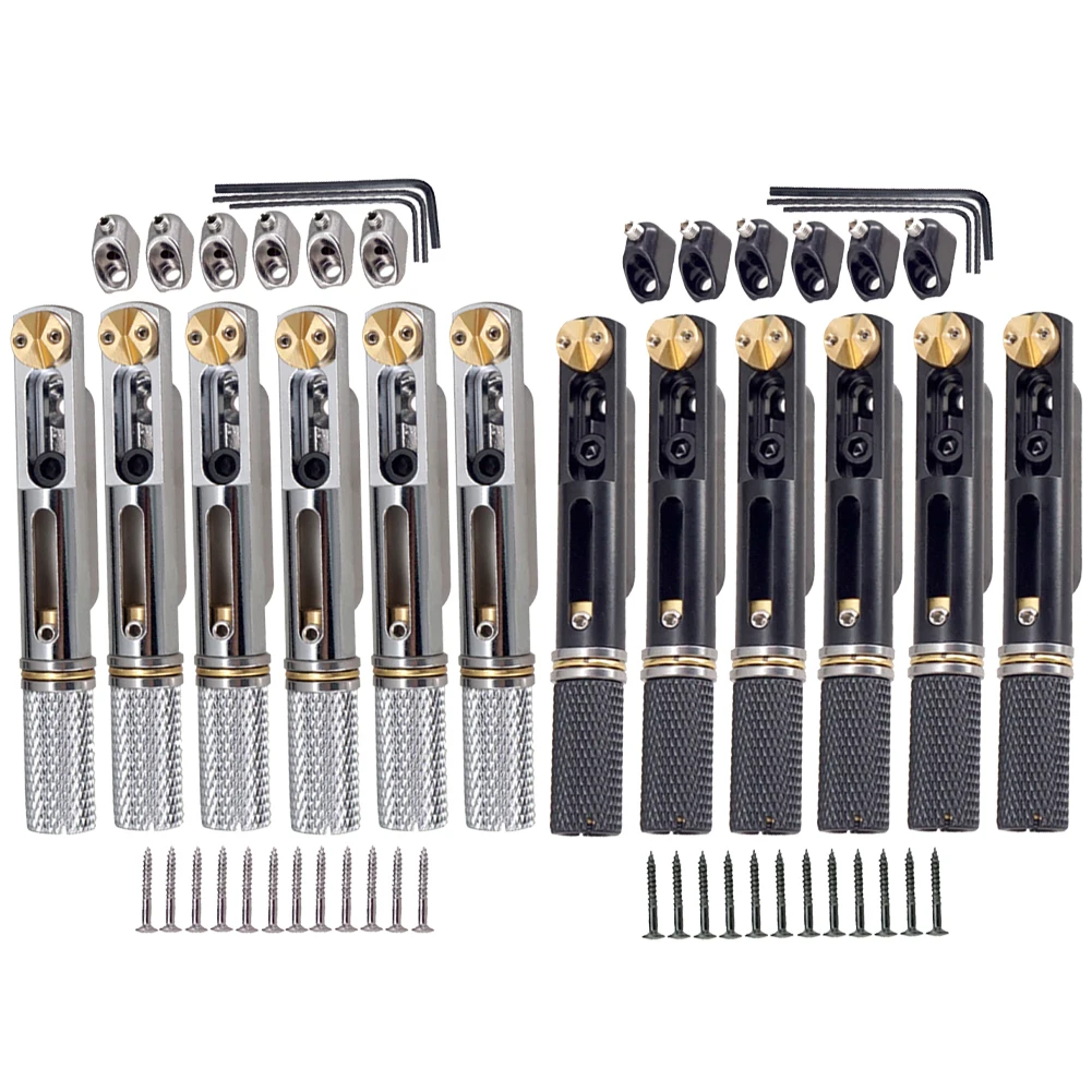 

6 Strings Headless Guitar Bridge Kits With Nut And Wrench Metal Replacement Part Accessories For Electric Guitar