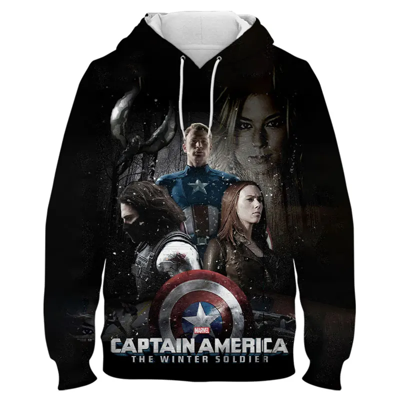 

Man Hoodie Marvel Hero Captain America 3D Print Women Sweatshirt Spring Autumn Casual Harajuku Boy Girl Kids Pullover