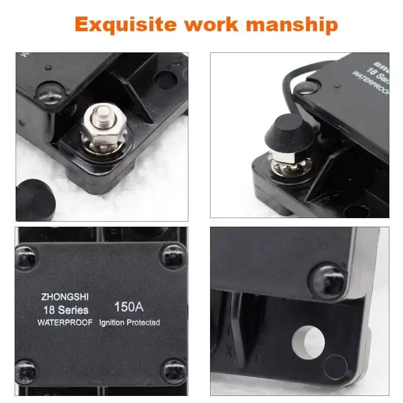 Фото 30A 40A 50A 60A 70A 80A 100A 120A 150A 200A AMP Сброс предохранителя 12-48V DC Автомобильный лодочный автоматический водонепроницаемый выключатель №4