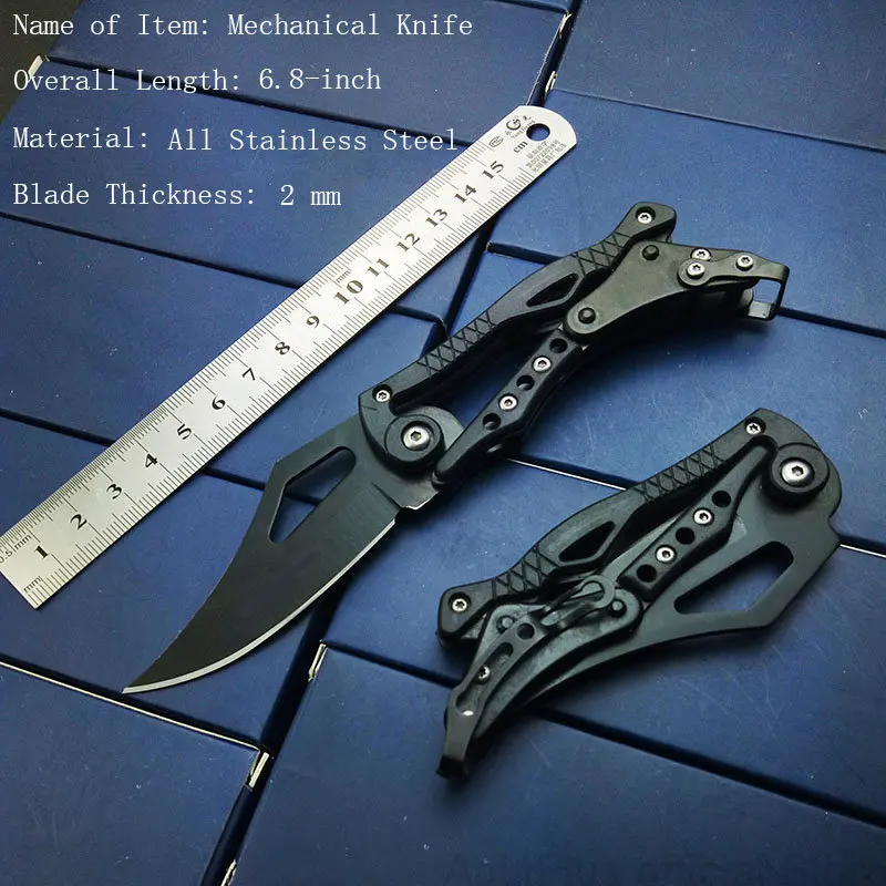 

Mechanical Tactical Pocket Knife Outdoor Folding Blade Keychain Knife for Women Survival Camping Knives Gift for Man EDC Tools