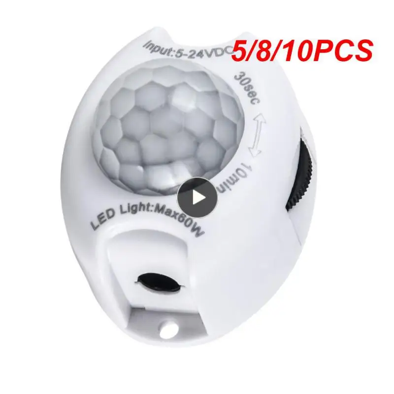 

5/8/10PCS Timer Human Body Induction Pir Sensor Mini Movement Detector Automatic Light Switch Activated Timer Automatic