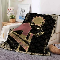 black retro animal soft blanket printed and dyed personality warm and comfortable travel picnic sheets portable plush blanket