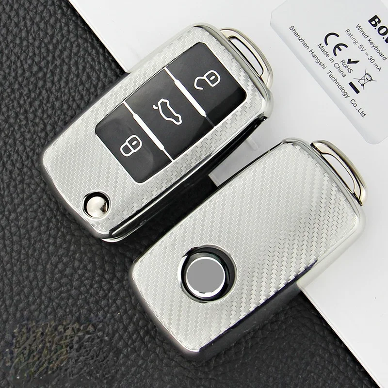 

TPU Car Key Cover Case Shell Fob for VW Golf Bora Jetta POLO GOLF Passat for Skoda Octavia A5 Fabia for SEAT Ibiza Keychain