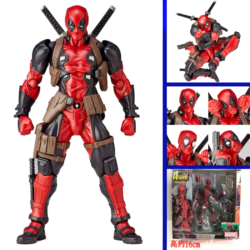 

Подвижные фигурки супергероев Marvel, искусственные суставы, Дэдпул, ПВХ экшн-фигурки, коллекционные игрушки для детей, подарки, 15 см