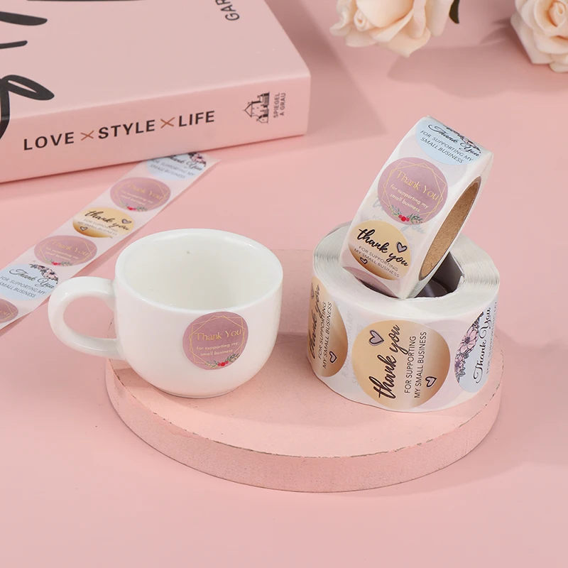 

500 шт./рулон, спасибо за поддержку моего цветочного стикера