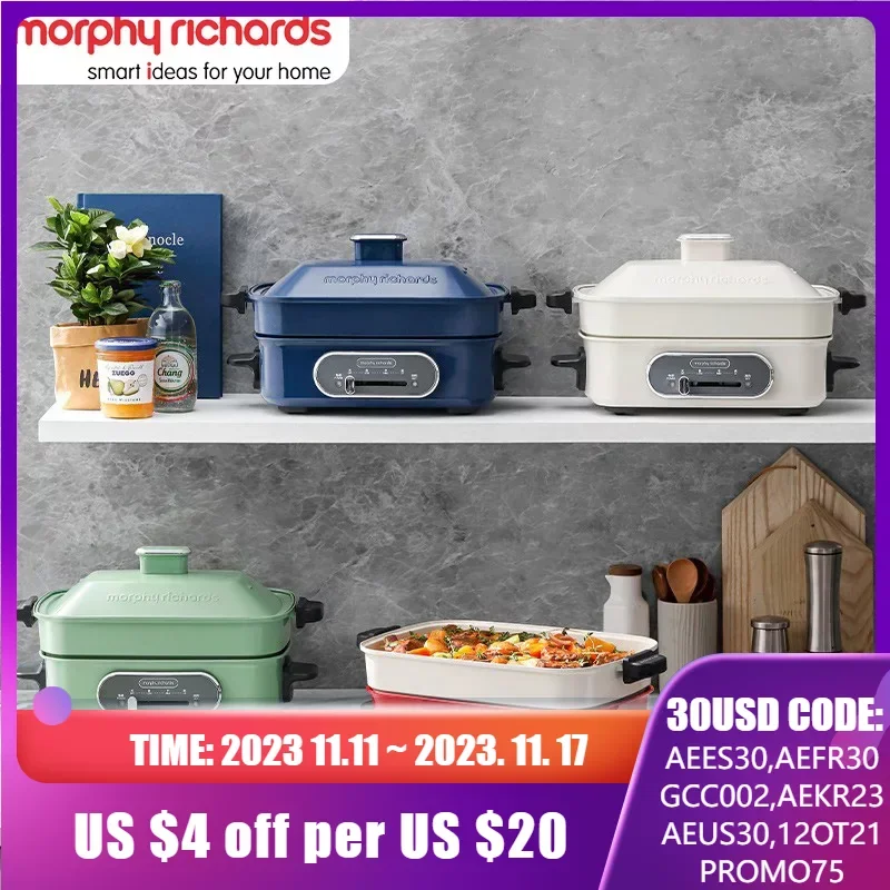 

Электрическая плита Morphy Richards MR9088, 1400 л, антипригарная сковорода, фотоплита, Вт, мультиварка, кухонная техника