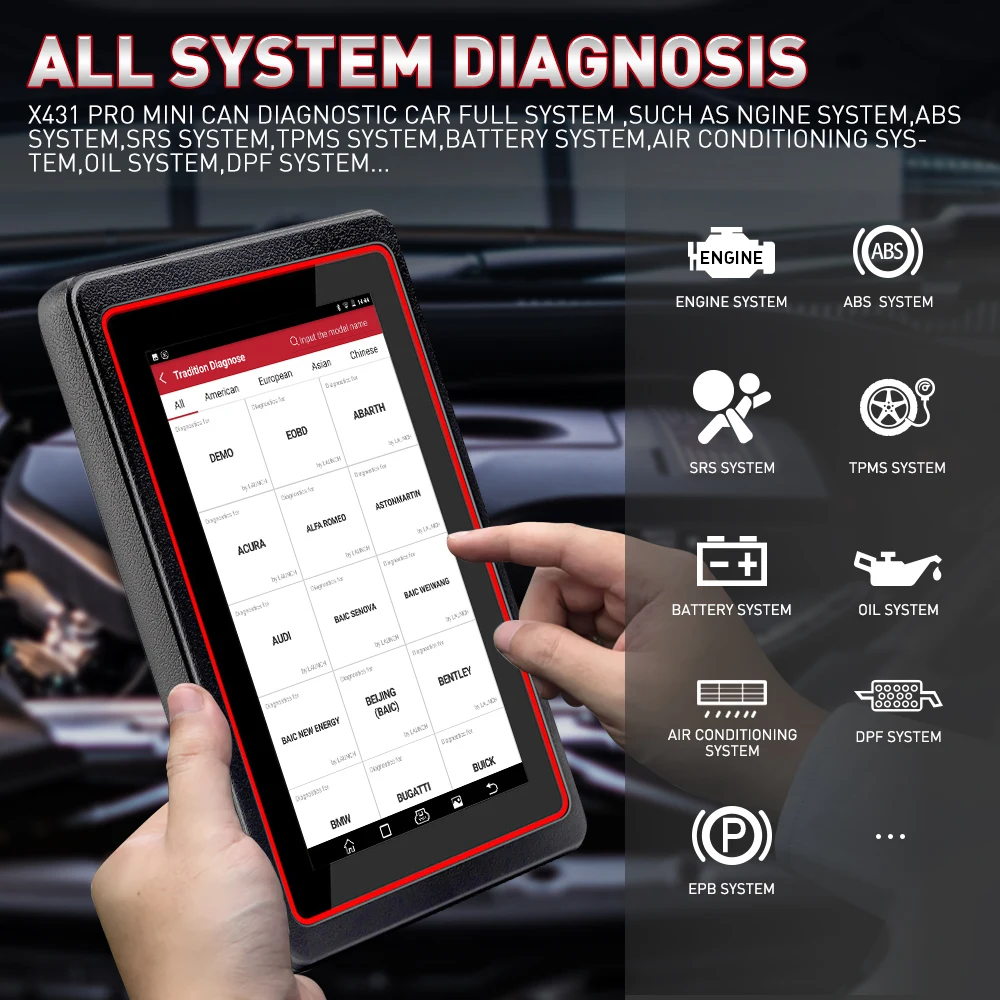 

Launch X431 Pro Mini V3.0 Full System Car Diagnostic Tools Obd2 Scanner Automotivo Active Test ECU Coding Code Reader Scanner