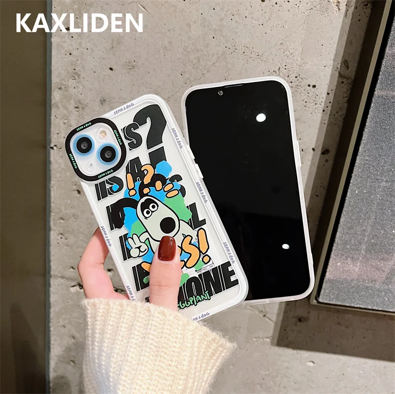 Забавный мультяшный чехол для телефона с собакой iphone 13 12 11 Pro Max мягкий покрытием и