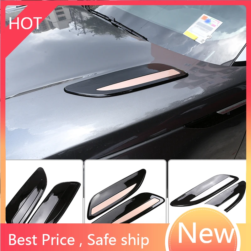 

2 Pcs ABS Silver Hood Air Vent Outlet Wing Trim For Range Rover Velar 2017 2018 2019 Car Exterior Decoration Accessories hy