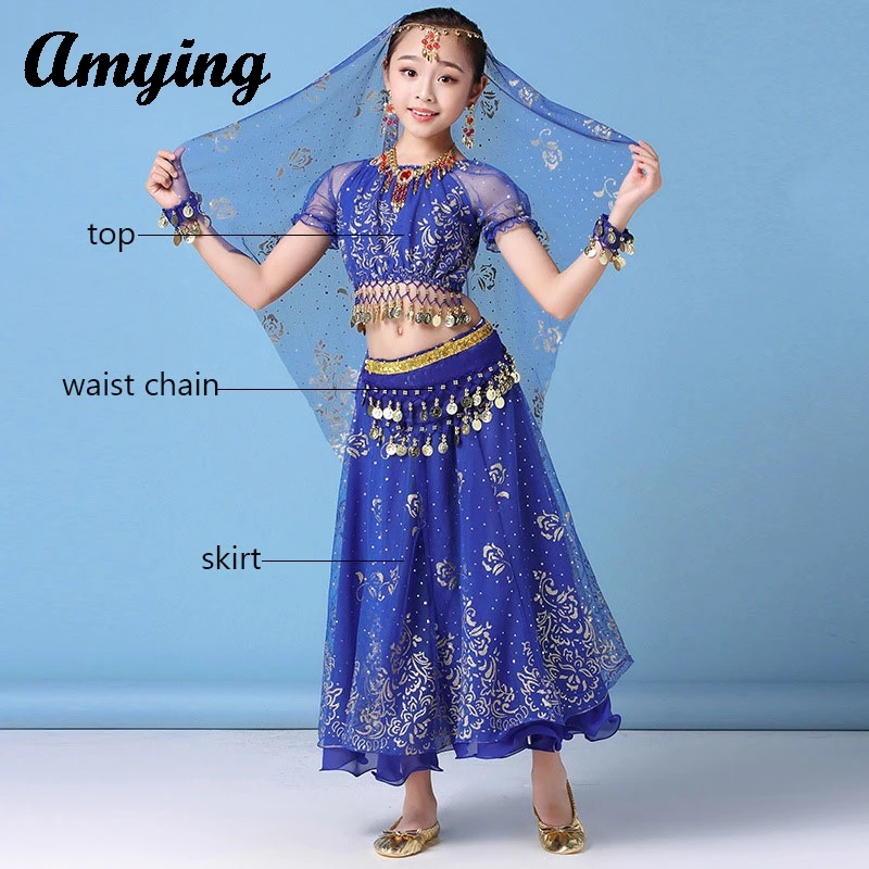 Детский костюм для танца живота тренировочная одежда танцев индийский