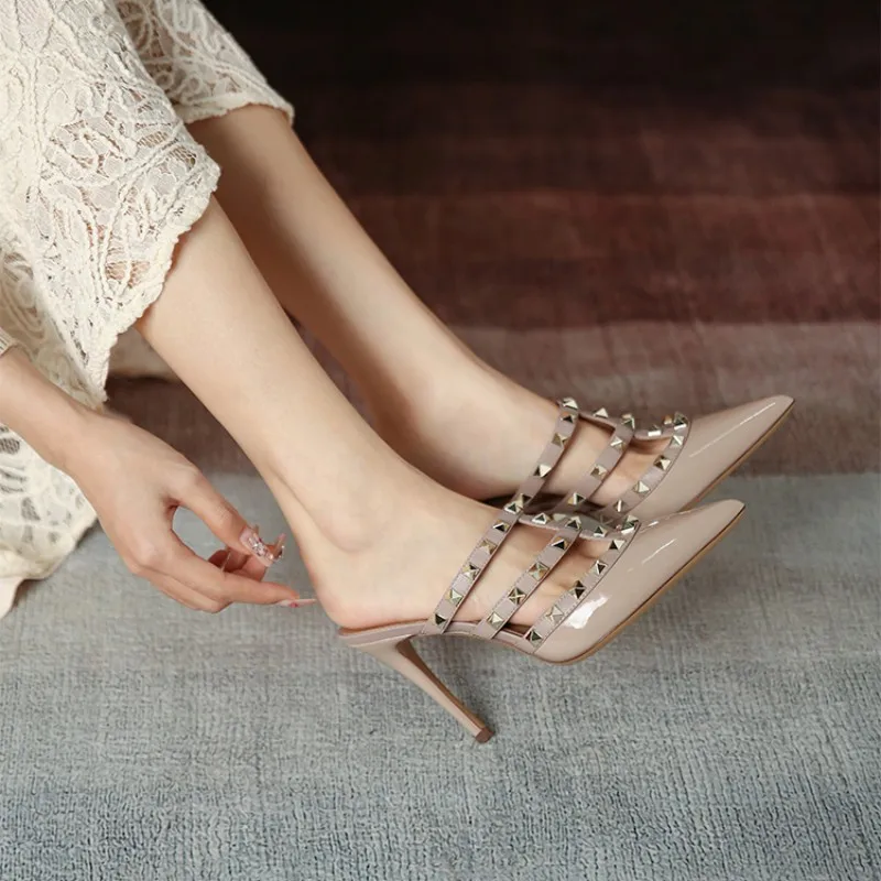 Summer New Brand Women's High Heels High Quality Women's Sandals Fashion Rivet Women's Shoes Sexy Party Pumps