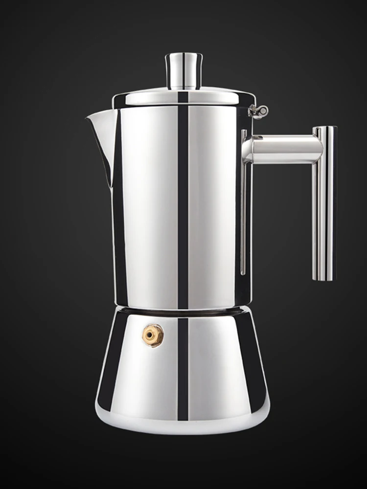 304 Stainless Steel Italian Geyser Coffee Maker Machine Indu