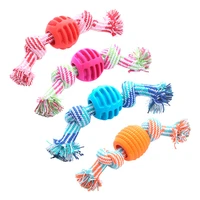 pet dog toy pet cotton rope double knot ball bite resistant tooth cleaning toy ball pet interactive toy puppy gifts favor
