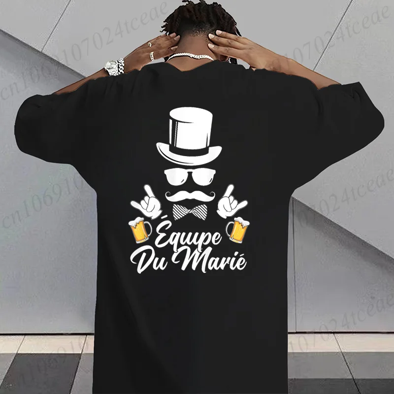 Фото Модная мужская футболка Funny Groom Homme Enterrement De Vie De Garçon EVG Futur Marié Humour Drôle T-Shirt Men Top Casual Shirts №3