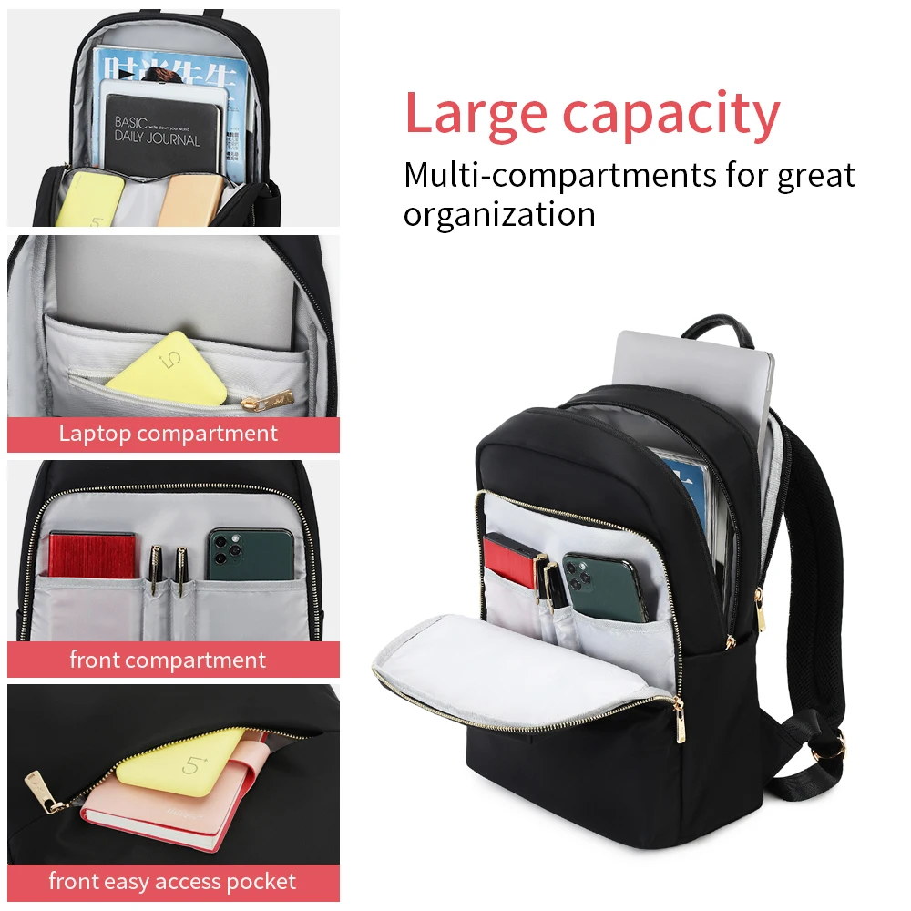 New Backpack Anti Theft Waterproof Laptop Backpack 13.3 14 15.6 Inch Daily Work Business School Back Pack Schoolbag for Women