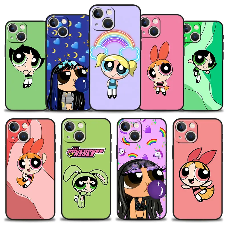 

Capinha Case for iPhone 14 13 11 12 14 Pro Max 8 7 Plus XR X XS 6 6S SE3 Mini Phone Funda Etui Coque Powerpuff Pretty Eyes Girls