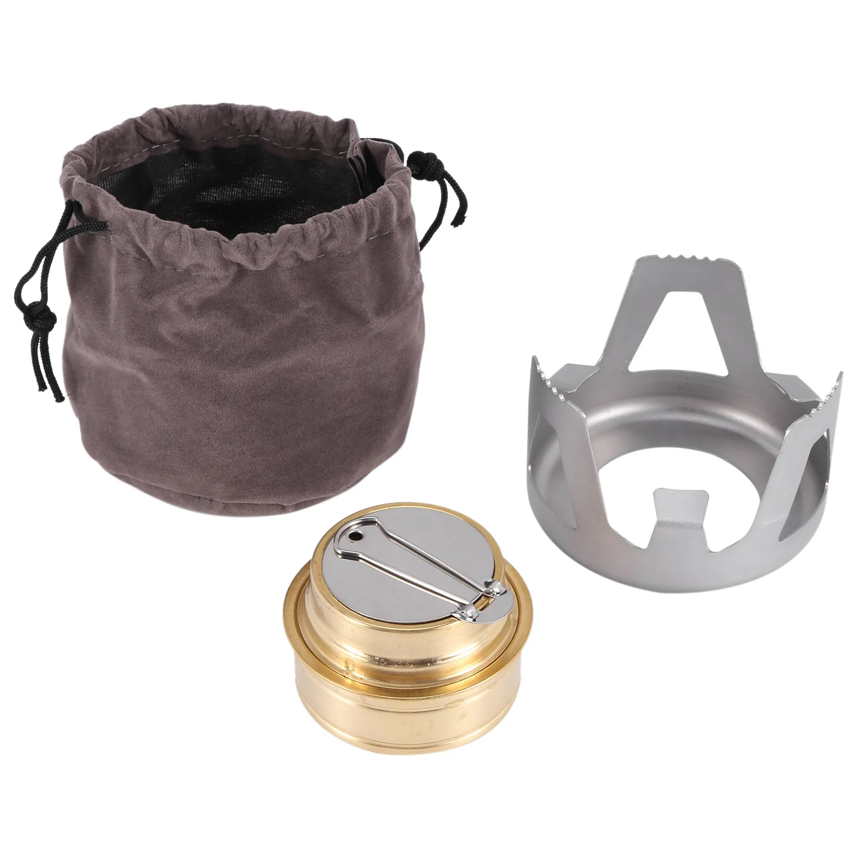 

Camping Cooking Stove Mini Backpacking Stove Lightweight Brass Spirit Burner with Stand for Camping Hiking Picnic A