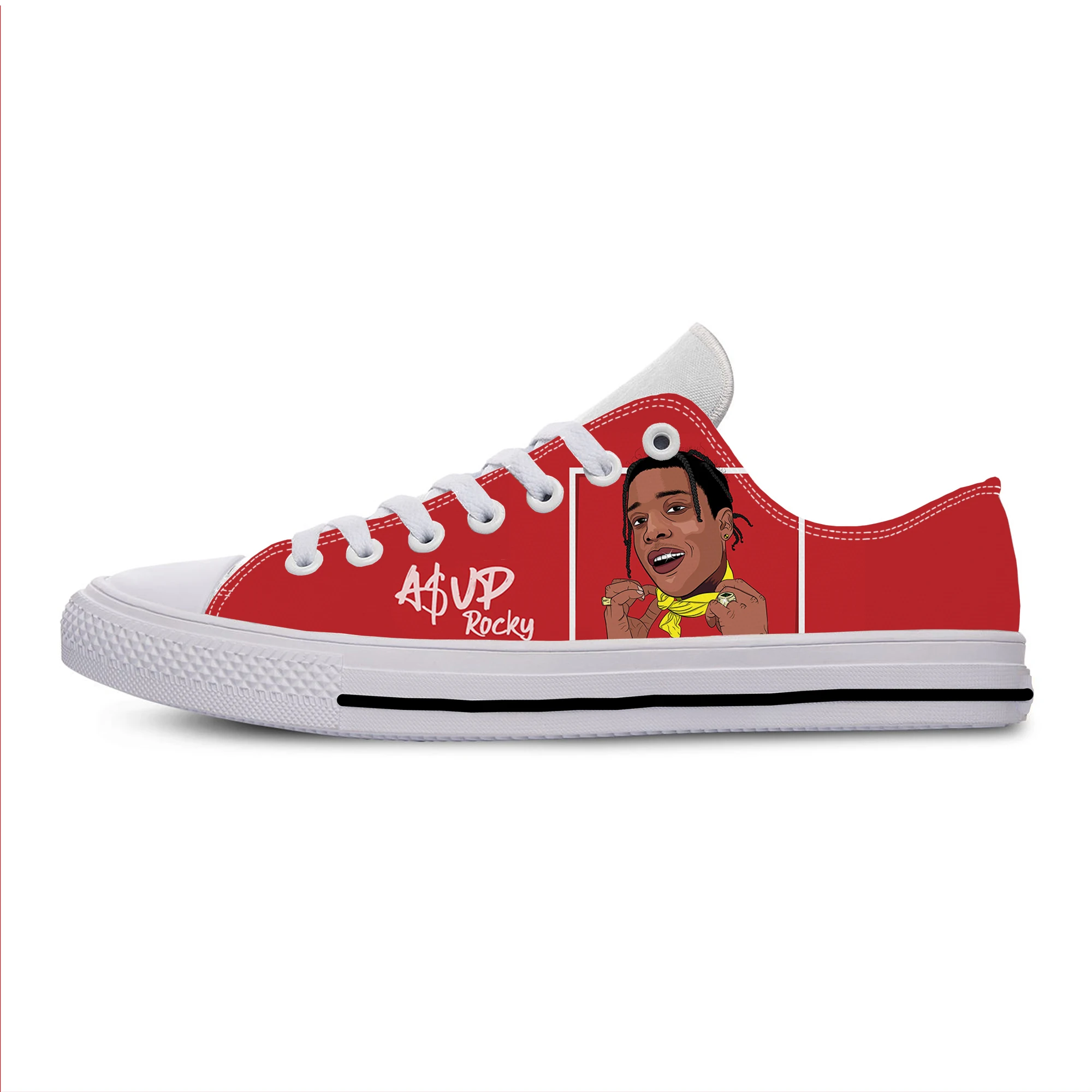 

ASAP Rocky Low Top Sneakers rapper Mens Womens Teenager Casual Shoes Canvas Running Shoes 3D Print Breathable Lightweight shoe