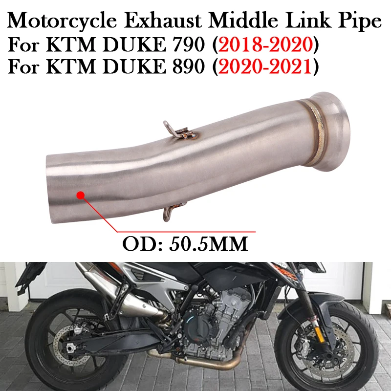 

Slip-On Motorcycle Exhaust System Middle Link Pipe Escape Moto Muffler Modify For KTM DUKE 790 890 DUKE790 DUKE890 2018 - 2021