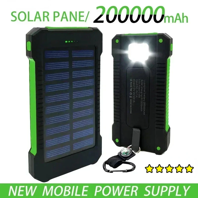 Новинка внешний аккумулятор на солнечной энергии 200000 мАч Быстрая Зарядка