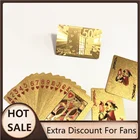 Модные игральные карты, внешние Волшебные золотые игральные карты 24K, игральная колода для Покера из золотой фольги, набор для покера, пластиковые волшебные карты