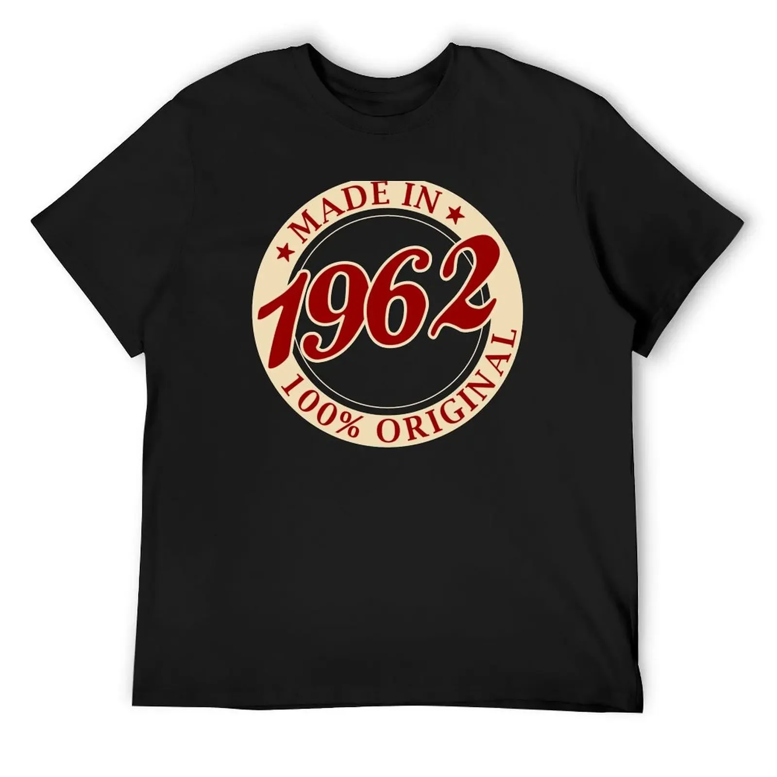 Винтажная футболка Рожденный в 1962 году топы больших размеров мужская с короткими