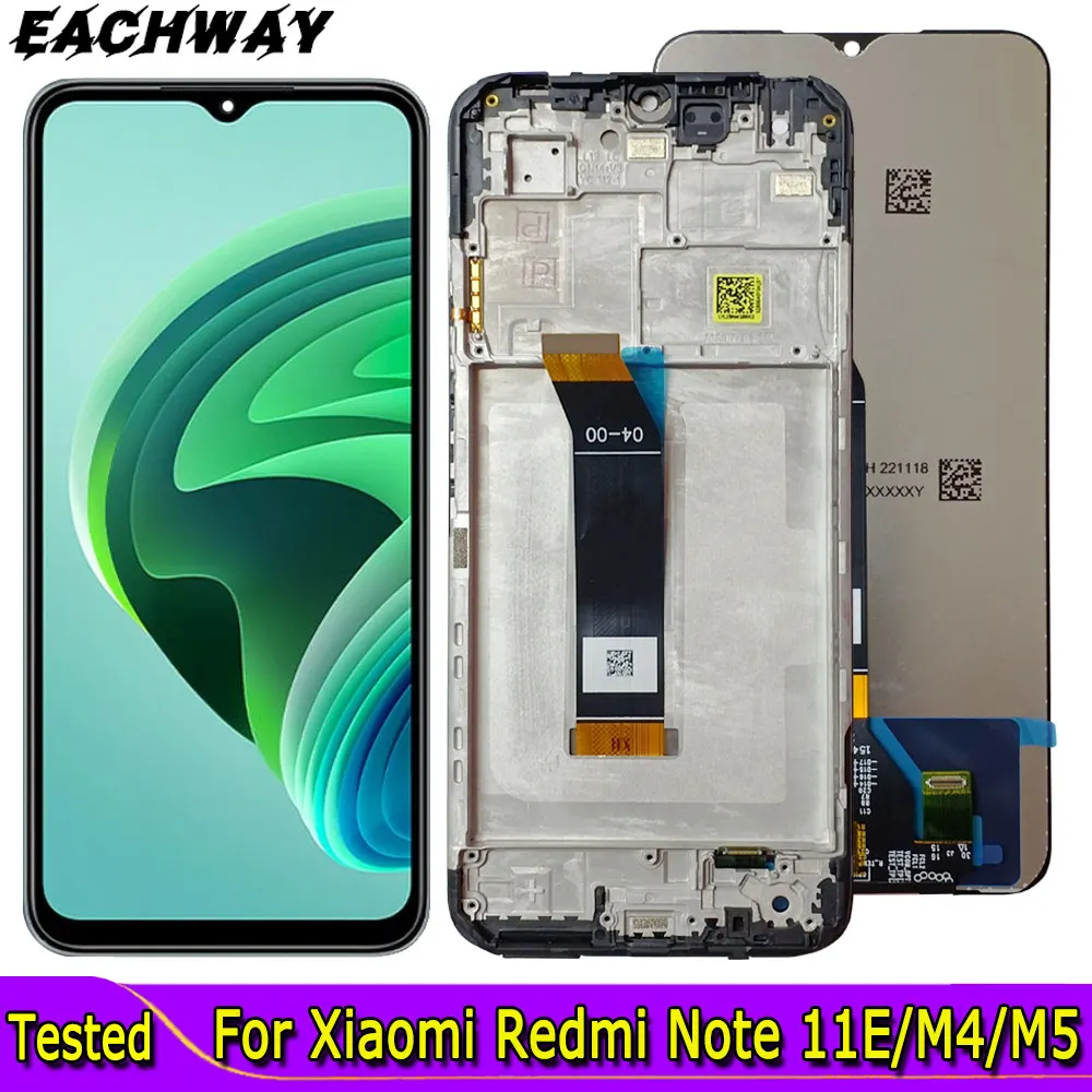 

ЖК-дисплей 6,58 дюйма для Xiaomi Redmi Note 11E, дигитайзер сенсорного экрана для Poco M4, M5, ЖК-дисплей для Redmi Note 11, E, Note11e, ЖК-дисплей 22041219C