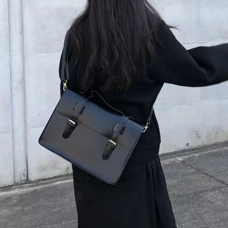 Однотонная качественная сумка из искусственной кожи для женщин винтажная