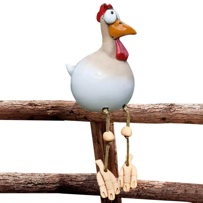 

Silly Chicken Garden Decor Funny Chicken Yard Art Resin Rooster Statues Decorative Garden Stakes Resin Chicken Sculptures
