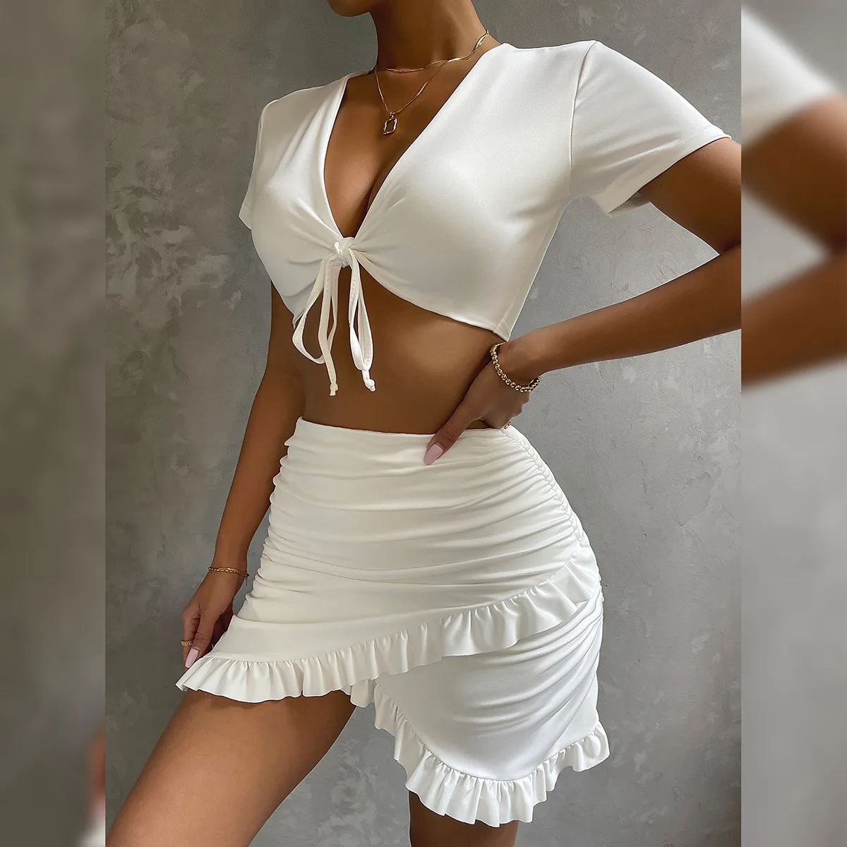 KOLLSEEY Brand  Asymmetrical Fashion Casual Dresses Women Mini Dress Summer Elegant Women's Dresses enlarge