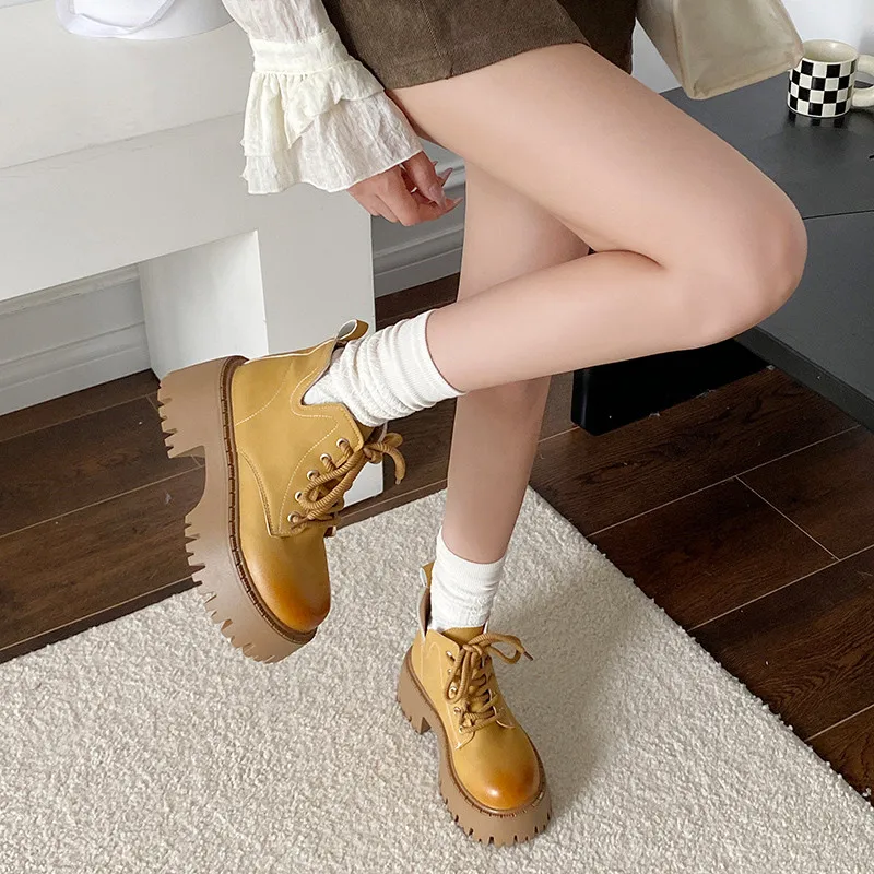 Ботинки женские новинка 2024 осенняя обувь ботильоны в стиле рок-лолита ботинки