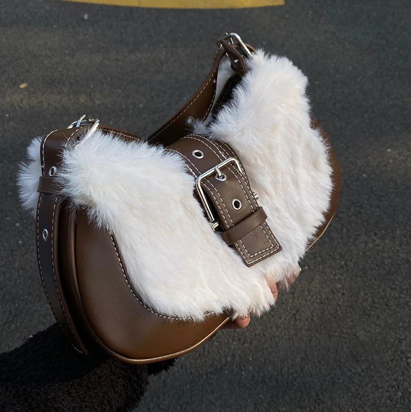 Женская шерстяная Лоскутная сумка Hotgirls новинка 2024 винтажные универсальные сумки