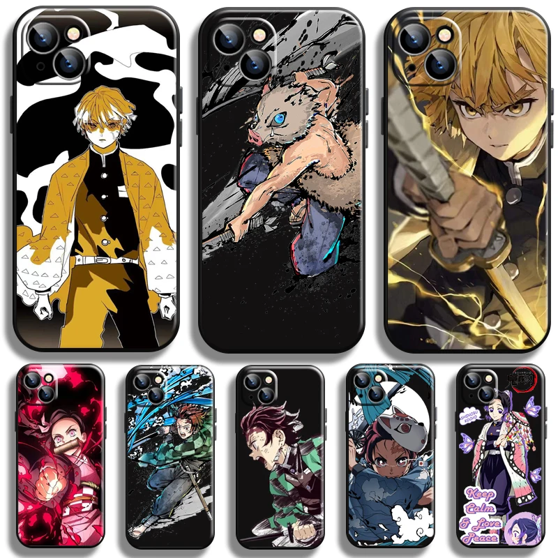 

Demon Slayer Kamado Zenitsu For iPhone 14 13 12 11 Pro Mini X XR XS Max SE 6 6s 7 8 Plus Phone Case Back TPU Cases