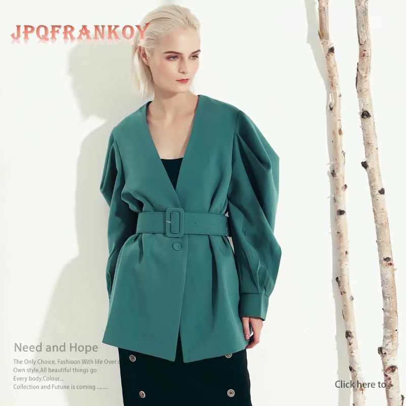 

[Jpqf] Женский костюм на весну и осень в стиле ретро, однотонное, средней длины, v-образный вырез, рукав летучая мышь, широкая, свободная, тонкая ...