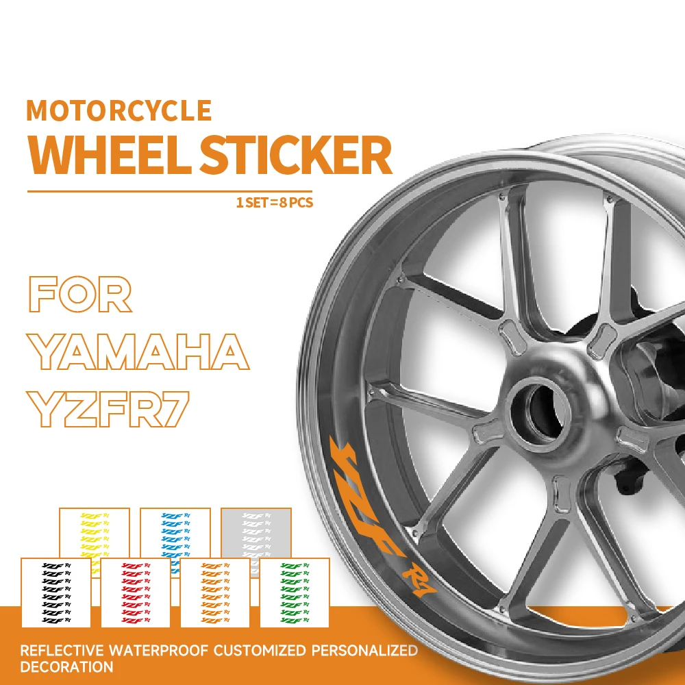 

Motorcycle wheel logo sticker reflective moto rim tire accessories decorative decals for YAMAHA YZF R7