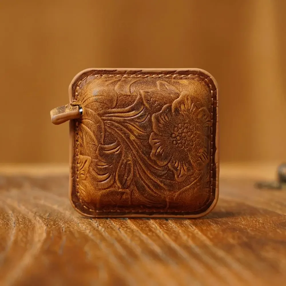 

Выдвижная мини-рулетка ручной работы из натуральной воловьей кожи, винтажные швейные инструменты 150 см