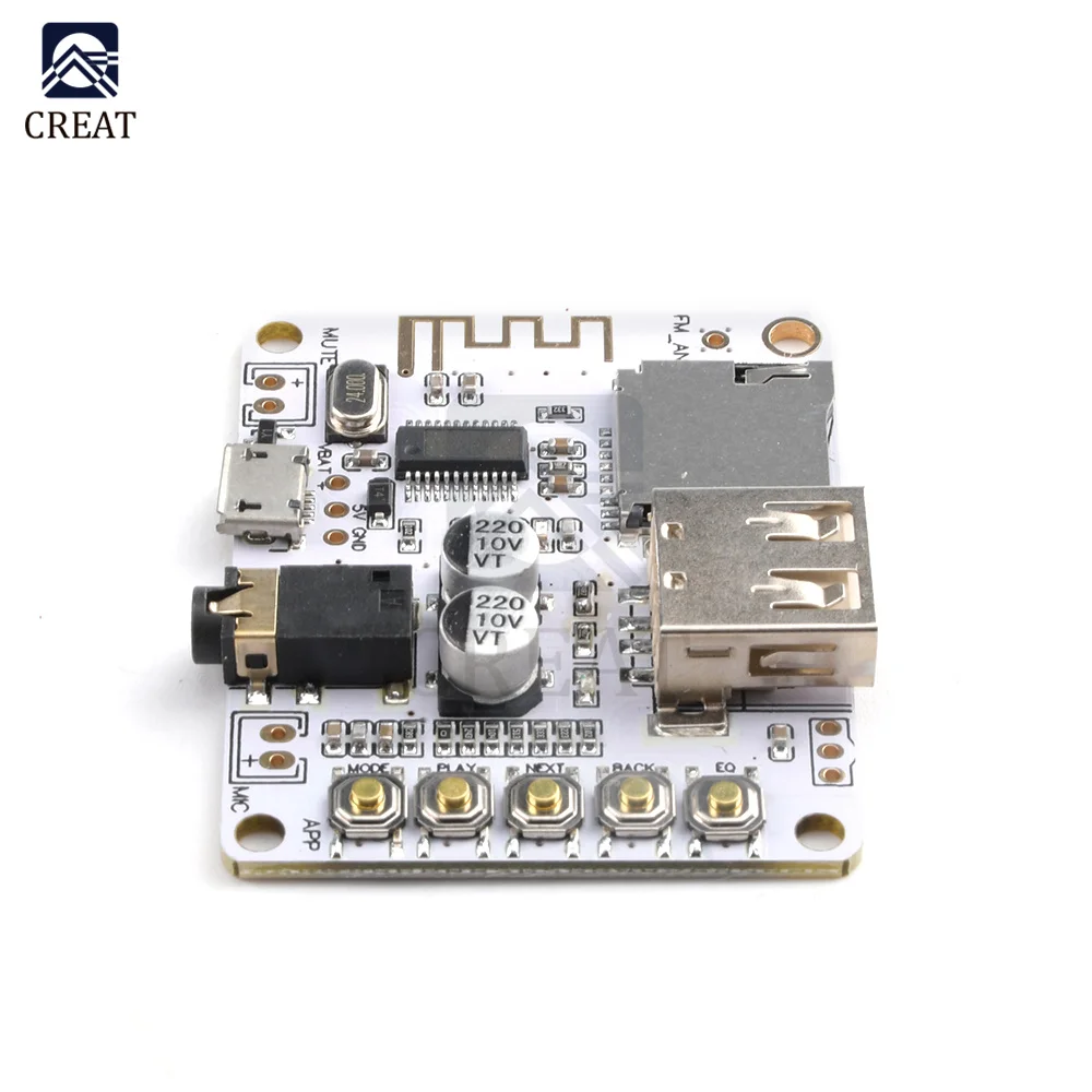 Беспроводная стерео музыкальная плата Bluetooth аудиоресивера 5 в а с USB слотом для