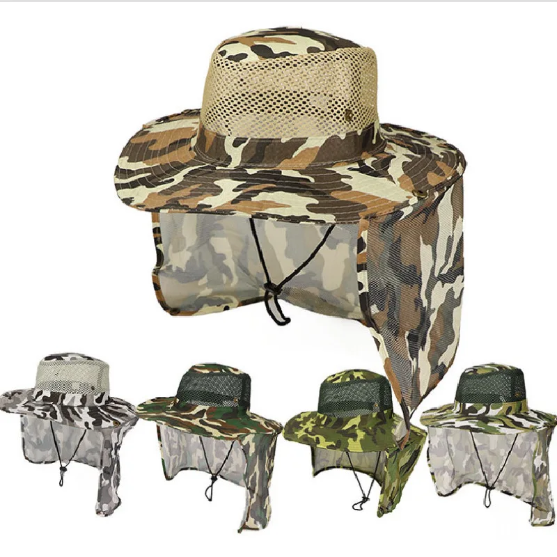 

Wide Brim Fishing Sun Hat UV Protection Neck Cover Sun Protect Cap Camouflage Fishing Cap for Travel Camping Hiking Boating