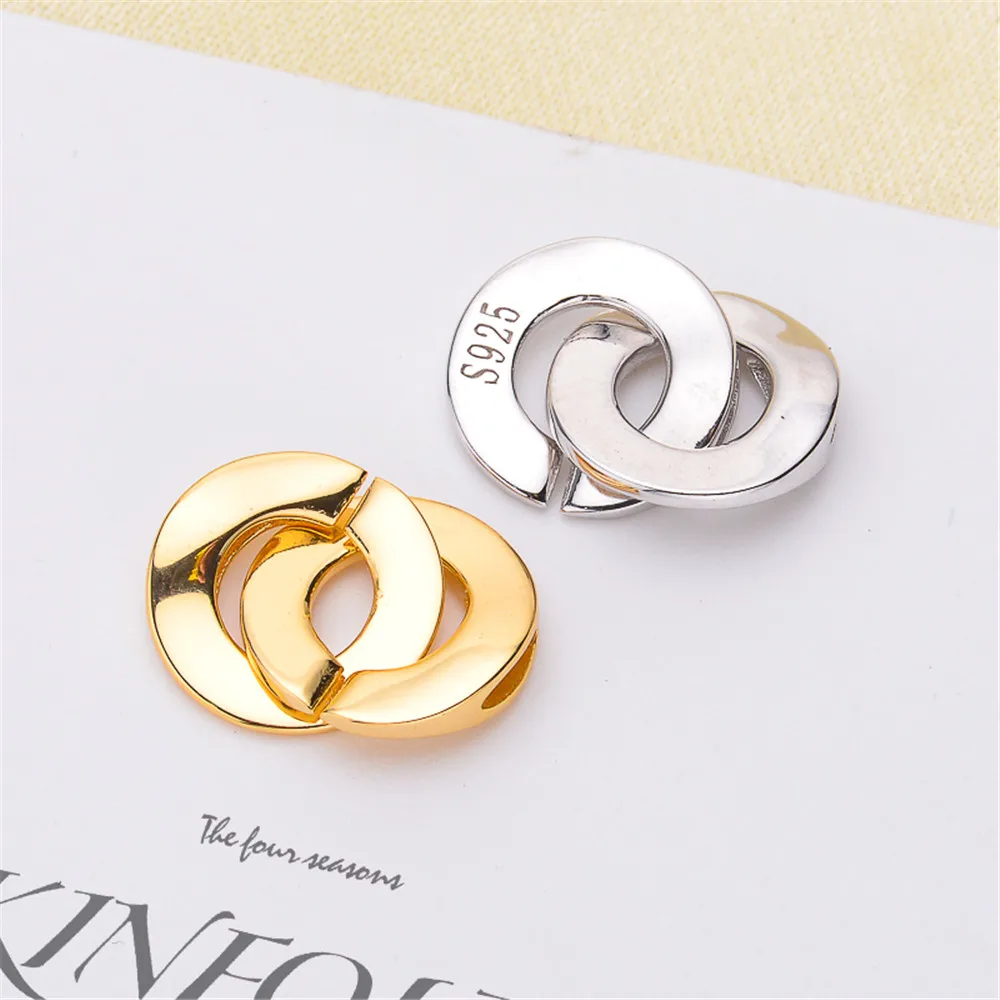 

Застежка из серебра 925 пробы с фианитом, фурнитура «сделай сам» для изготовления бижутерии, аксессуары для серебра/золота, металлические застежки