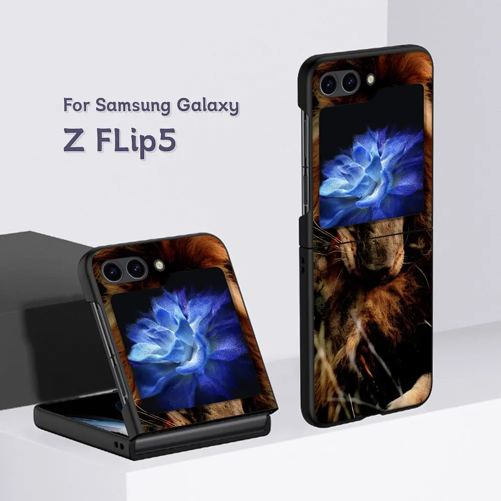 Чехол Lion Tiger Beast King Wolf для Samsung Galaxy Z Flip6 Flip5 черный чехол мобильного телефона Flip 5 6