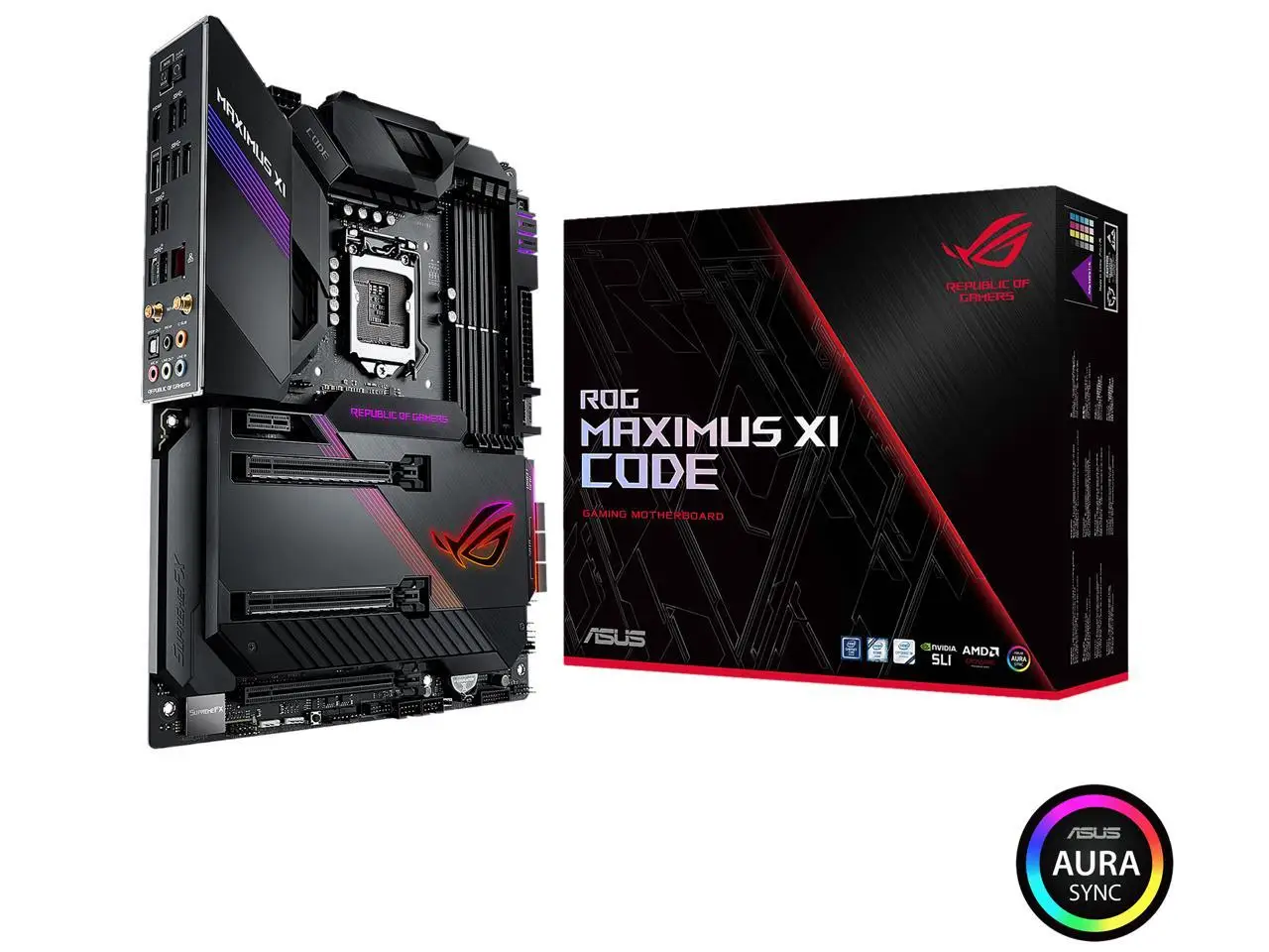 

ASUS ROG Maximus XI Code Z390 Gaming Motherboard LGA1151 ATX DDR4 HDMI M.2 USB 3.1 Gen2 Onboard 802.11 ac Wi-Fi